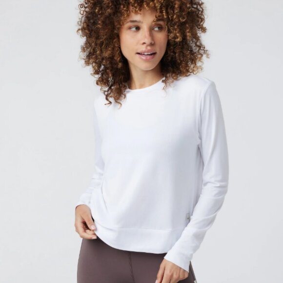 Vuori Women’s Daydream Crewneck White Top – Size S, Soft Lightweight Essential - Picture 4 of 7